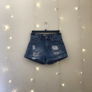Pacsun Bullhead High Waisted Distressed Mom Shorts